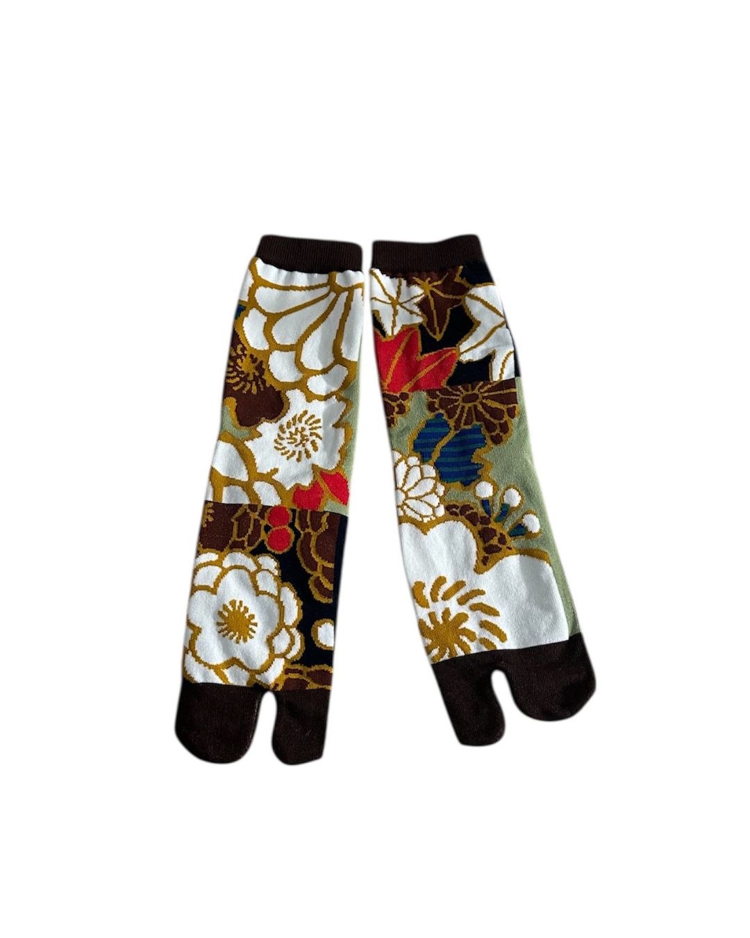Chaussettes Tabi aux motifs de fleurs d'automne